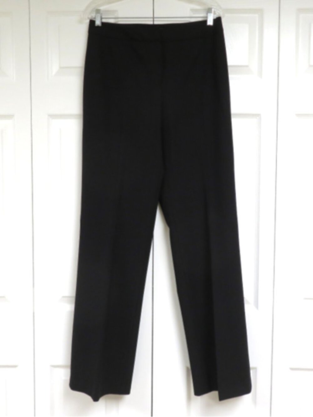 Women's Lafayette 148 Lightweight Wool Trouser Size 8 Black Solid